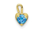FJC Finejewelers 10k Yellow Gold December Synthetic Birth Month Stone Heart Charm