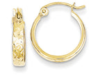 FJC Finejewelers 10k Bright Cut Square Tube Hoop Earrings