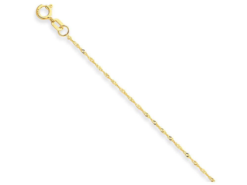 FJC Finejewelers 16 Inch 14k Yellow Gold 1mm Singapore Chain Necklace (carded)