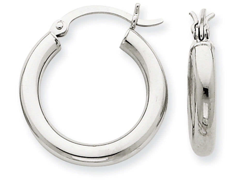 FJC Finejewelers 10k White Gold 3mm Hoop Earrings