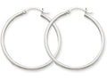 FJC Finejewelers 10k White Gold 2mm Round Hoop Earrings