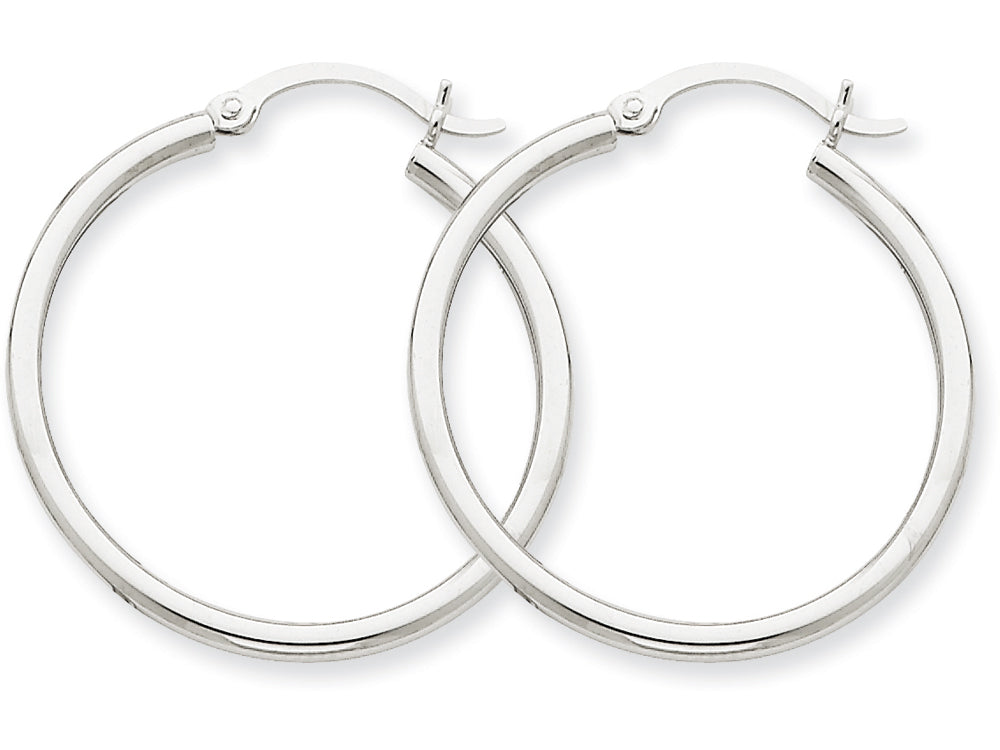 FJC Finejewelers 10k White Gold 2mm Hoop Earrings