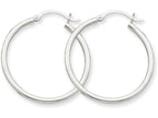 FJC Finejewelers 10k White Gold 2mm Hoop Earrings