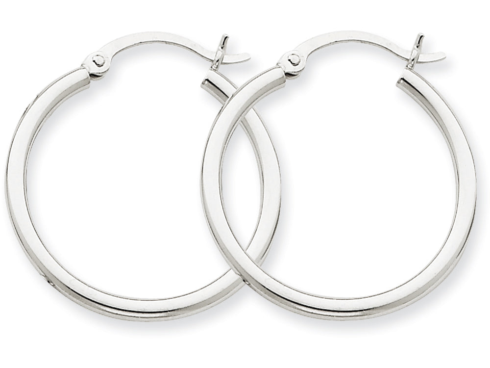 FJC Finejewelers 10k White Gold 2mm Round Hoop Earrings