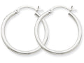 FJC Finejewelers 10k White Gold 2mm Round Hoop Earrings