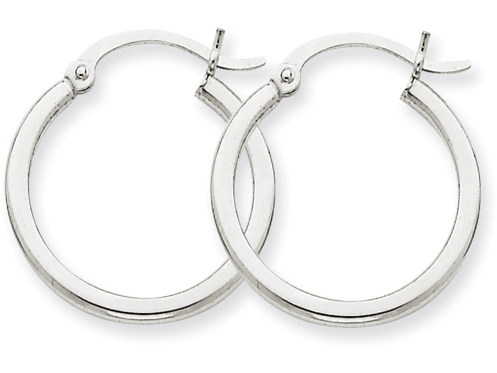 FJC Finejewelers 10k White Gold 2mm Round Hoop Earrings