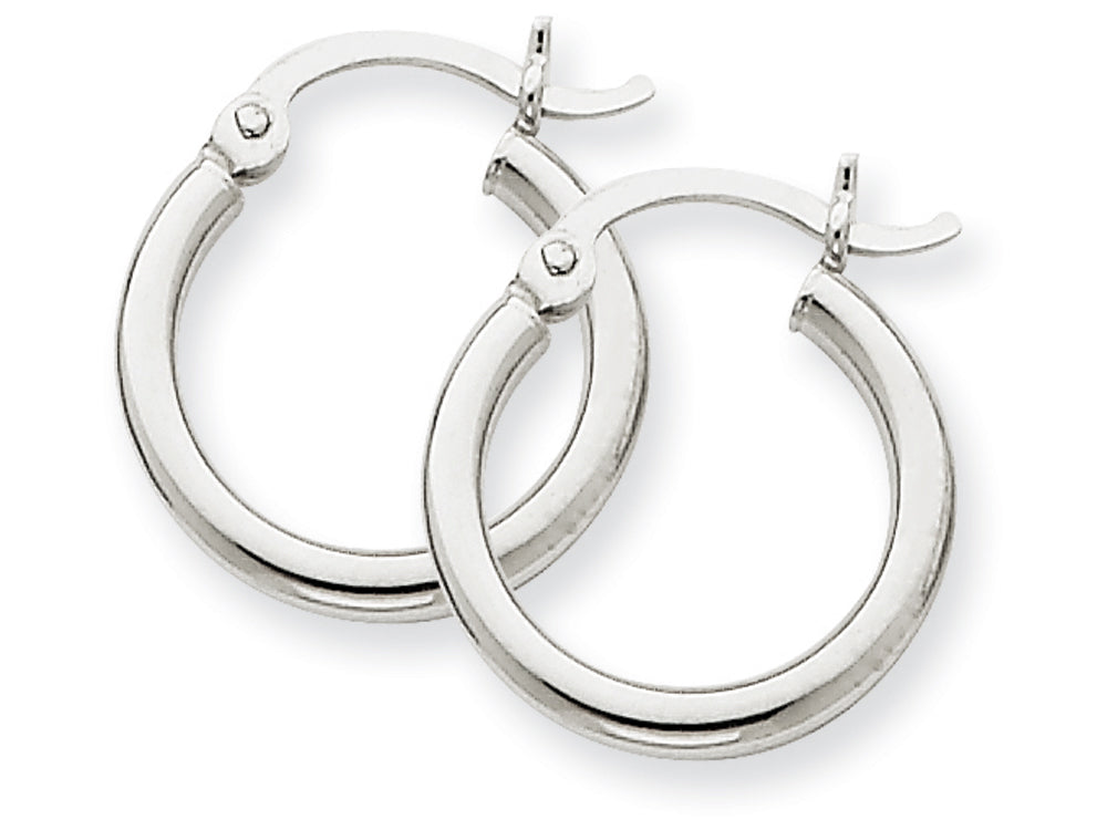 FJC Finejewelers 10k White Gold 2mm Round Hoop Earrings