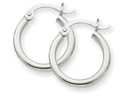 FJC Finejewelers 10k White Gold 2mm Round Hoop Earrings