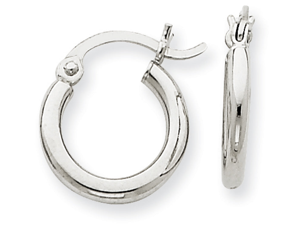 FJC Finejewelers 10k White Gold 2mm Round Hoop Earrings