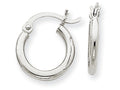 FJC Finejewelers 10k White Gold 2mm Round Hoop Earrings