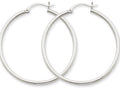 FJC Finejewelers 10k White Gold 2mm Round Hoop Earrings