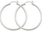 FJC Finejewelers 10k White Gold 2mm Round Hoop Earrings