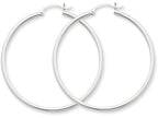 FJC Finejewelers 10k White Gold 2mm Round Hoop Earrings