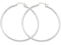 FJC Finejewelers 10k White Gold 2mm Round Hoop Earrings