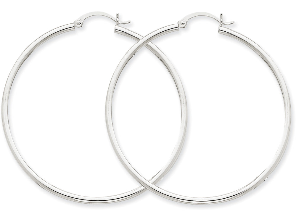 FJC Finejewelers 10k White Gold 2mm Round Hoop Earrings