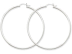 FJC Finejewelers 10k White Gold 2mm Round Hoop Earrings