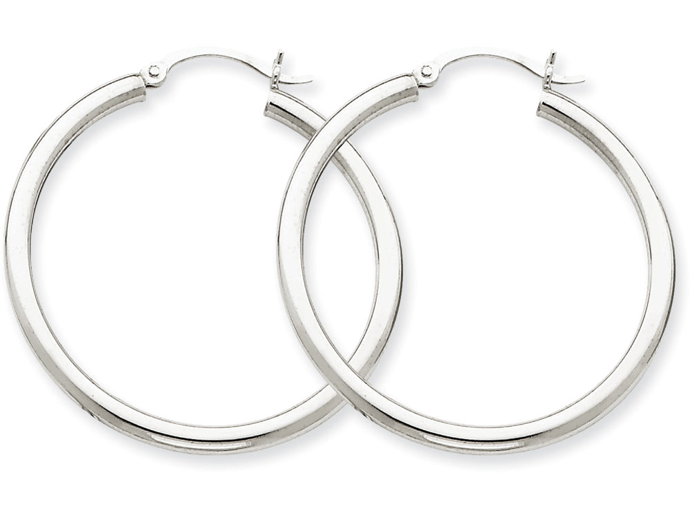 FJC Finejewelers 10k White Gold 2.5mm Round Hoop Earrings