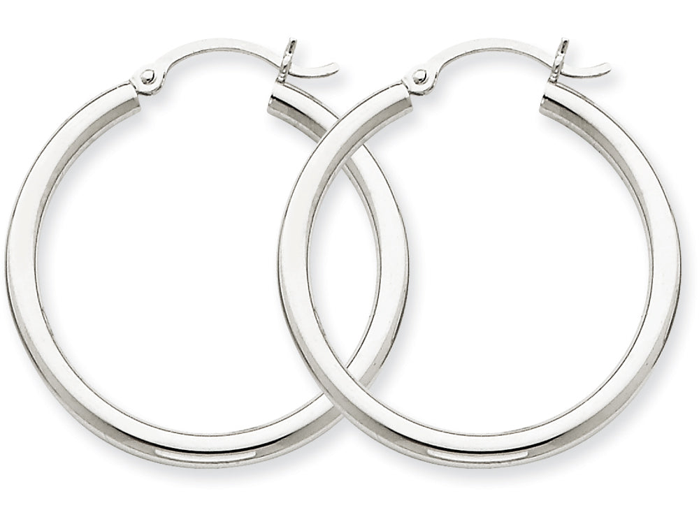 FJC Finejewelers 10k White Gold 2.5mm Round Hoop Earrings