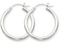 FJC Finejewelers 10k White Gold 2.5mm Round Hoop Earrings