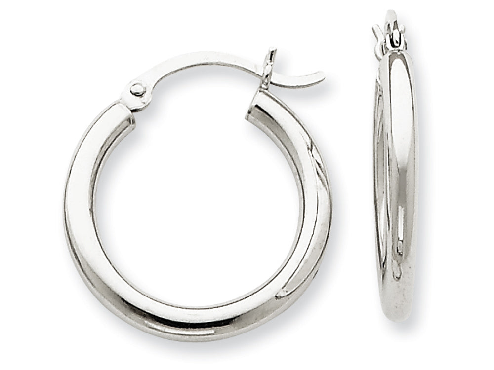 FJC Finejewelers 10k White Gold 2.5mm Round Hoop Earrings