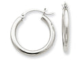 FJC Finejewelers 10k White Gold 2.5mm Round Hoop Earrings