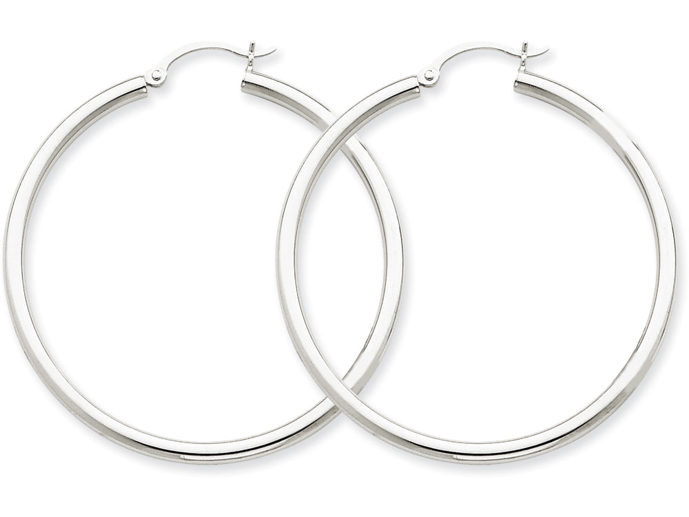 FJC Finejewelers 10k White Gold 2.5mm Round Hoop Earrings