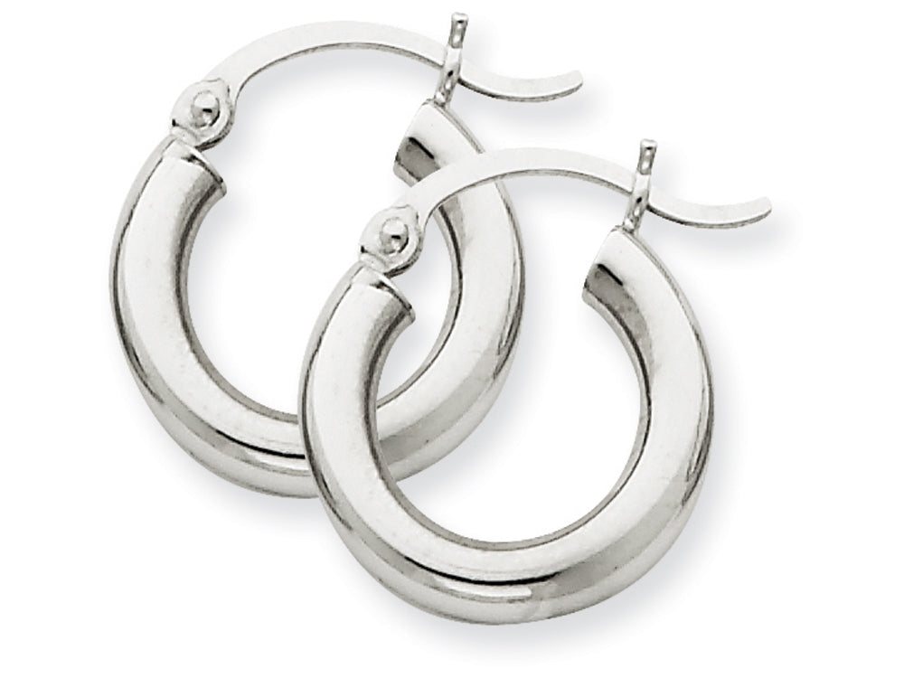 FJC Finejewelers 10k White Gold 3mm Round Hoop Earrings