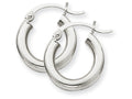FJC Finejewelers 10k White Gold 3mm Round Hoop Earrings