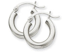 FJC Finejewelers 10k White Gold 3mm Round Hoop Earrings