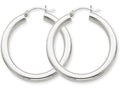 FJC Finejewelers 10k White Gold 4mm X 35mm Tube Hoop Earrings