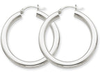 FJC Finejewelers 10k White Gold 4mm X 35mm Tube Hoop Earrings