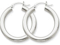 FJC Finejewelers 10k White Gold 4mm X 30mm Tube Hoop Earrings