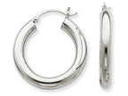FJC Finejewelers 10k White Gold 4mm X 25mm Tube Hoop Earrings