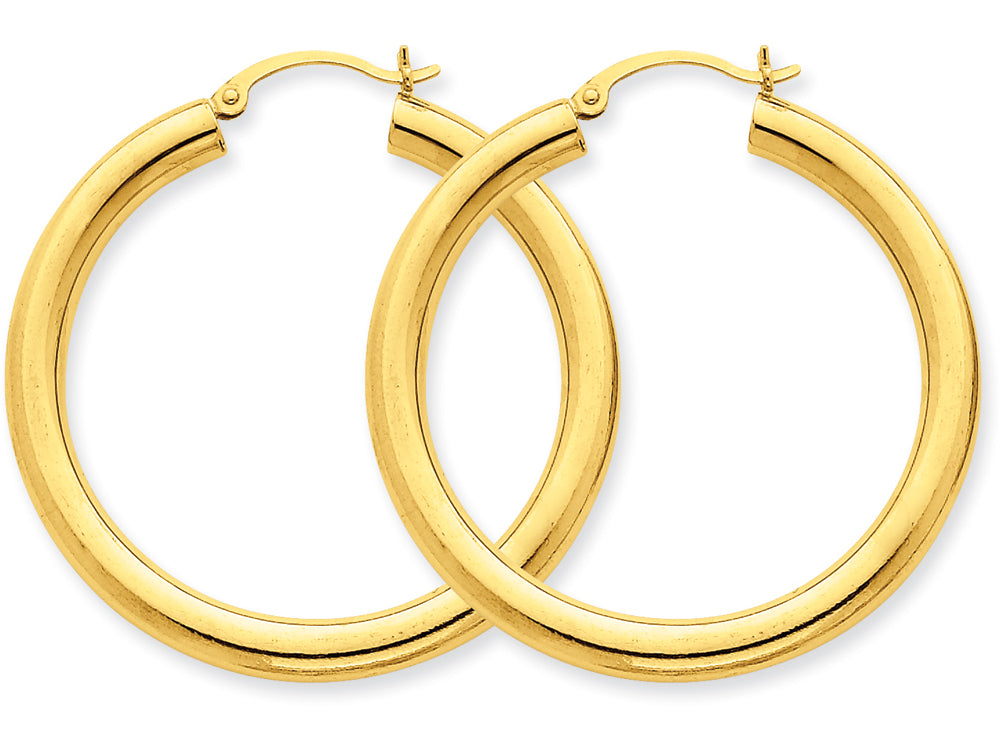 FJC Finejewelers 10k Polished 4mm X 40mm Tube Hoop Earrings