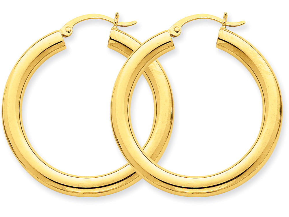 FJC Finejewelers 10k Polished 4mm X 35mm Tube Hoop Earrings