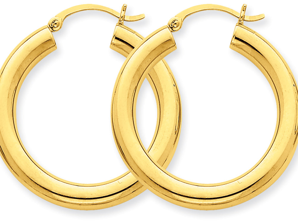 FJC Finejewelers 10k Polished 4mm X 30mm Tube Hoop Earrings
