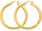 FJC Finejewelers 10k Polished 4mm X 45mm Tube Hoop Earrings