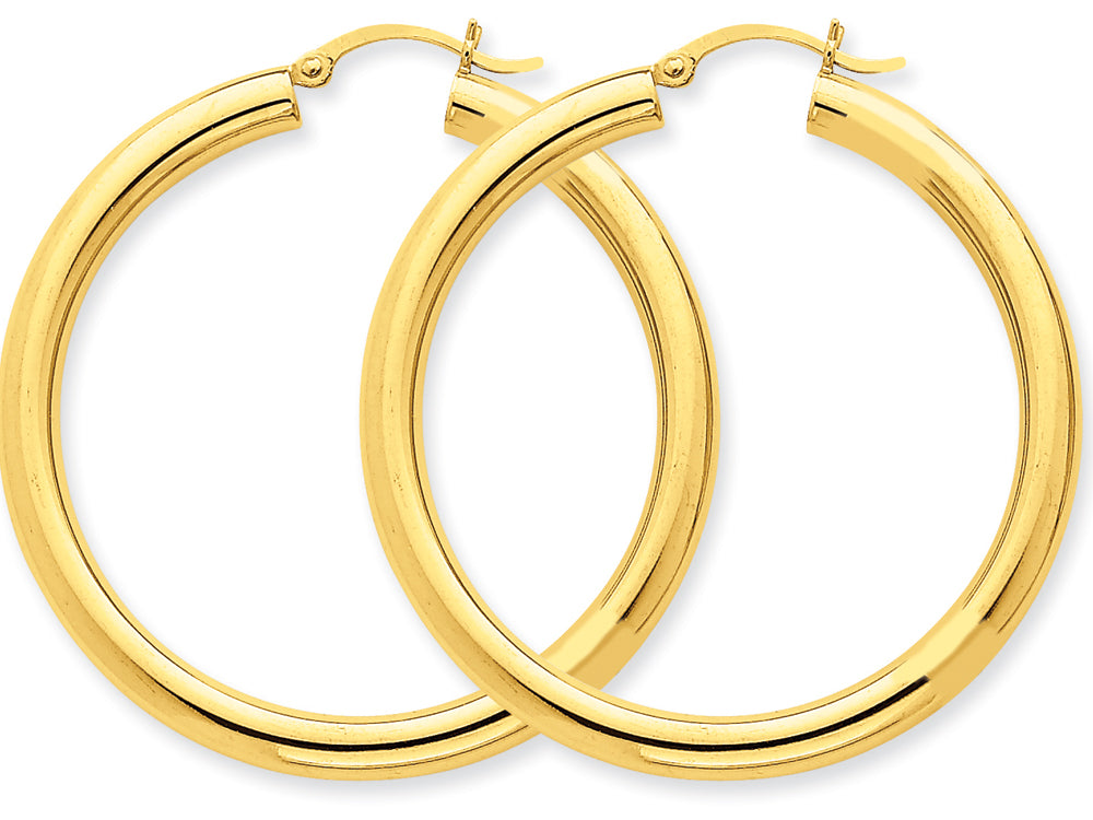 FJC Finejewelers 10k Polished 4mm X 45mm Tube Hoop Earrings