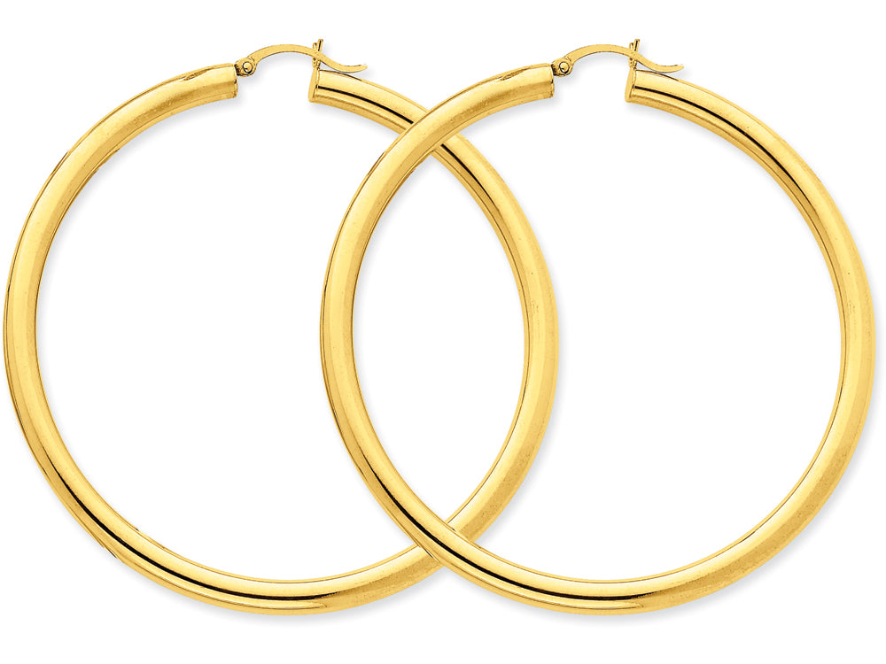 FJC Finejewelers 10k Polished 4mm X 65mm Tube Hoop Earrings