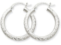 FJC Finejewelers 10k White Gold Bright-cut 3mm Round Hoop Earrings