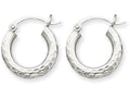 FJC Finejewelers 10k White Gold Bright-cut 3mm Round Hoop Earrings