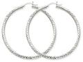 FJC Finejewelers 10k White Gold Bright-cut 3mm Round Hoop Earrings