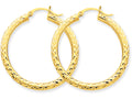 FJC Finejewelers 10k Bright-cut 3mm Round Hoop Earrings