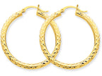 FJC Finejewelers 10k Bright-cut 3mm Round Hoop Earrings
