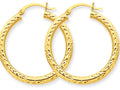 FJC Finejewelers 10k Bright-cut 3mm Round Hoop Earrings