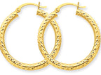 FJC Finejewelers 10k Bright-cut 3mm Round Hoop Earrings