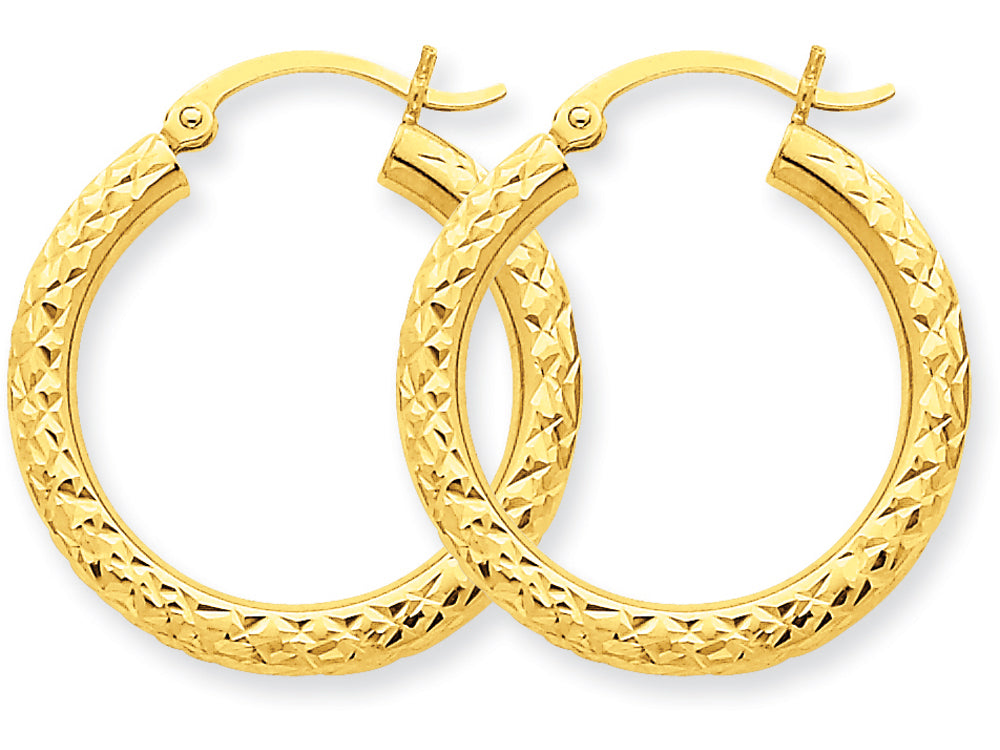 FJC Finejewelers 10k Bright-cut 3mm Round Hoop Earrings
