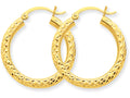 FJC Finejewelers 10k Bright-cut 3mm Round Hoop Earrings