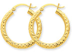 FJC Finejewelers 10k Bright-cut 3mm Round Hoop Earrings