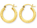 FJC Finejewelers 10k Bright-cut 3mm Round Hoop Earrings
